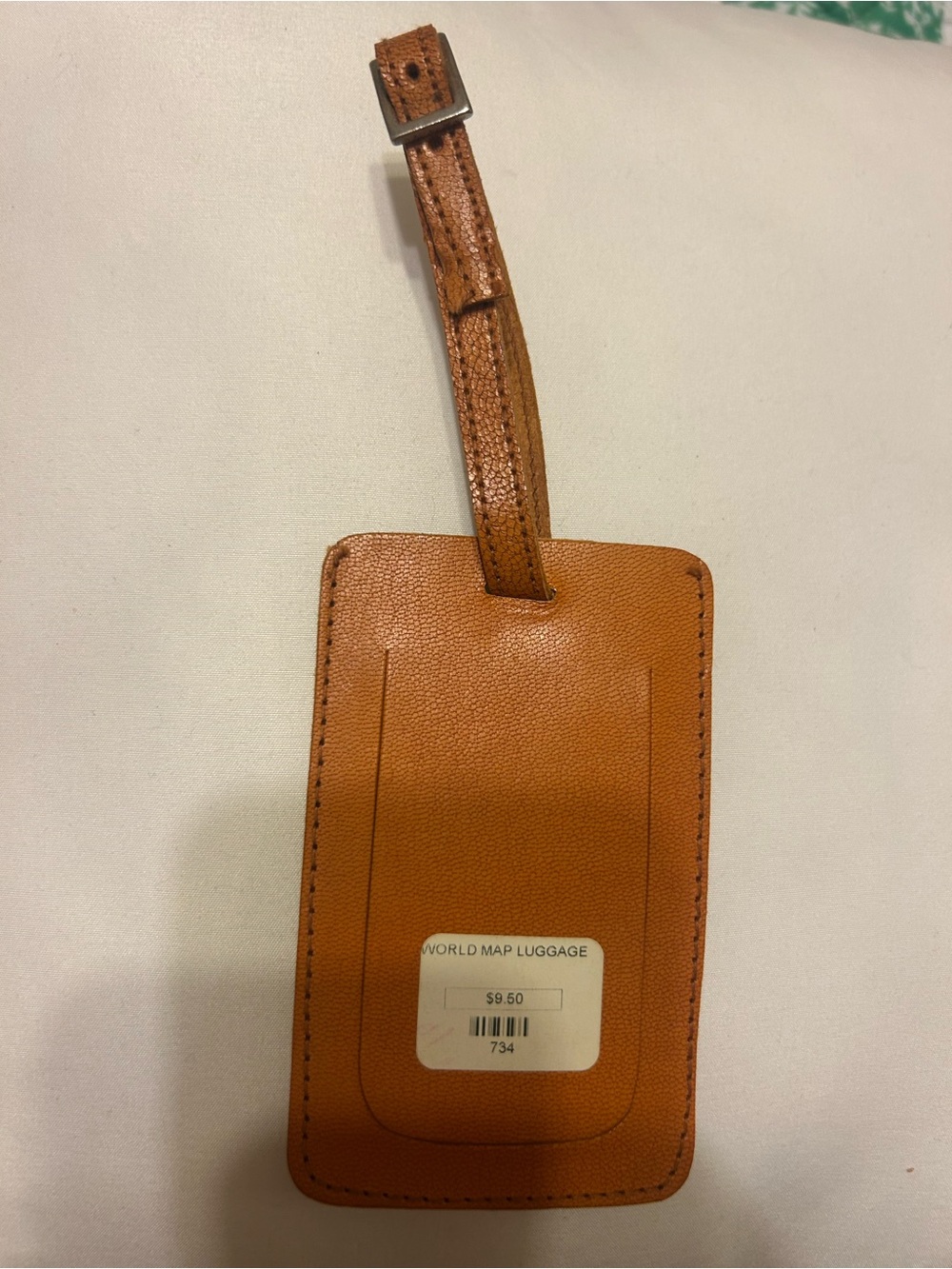 🤩 World Map Embossed Leather Luggage Tag | Travel Bag ID Tag - Picture 2 of 2